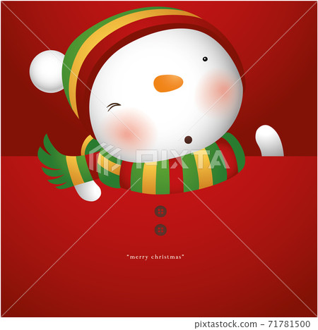 Greeting Card with Christmas Snowman, Vector illustration Greeting Card with Christmas Snowman, Vector illustration 71781500