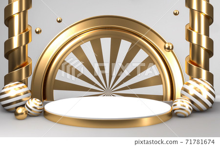 white luxury podium show cosmetic product geometric form cylinder podium. 3D rendering 71781674