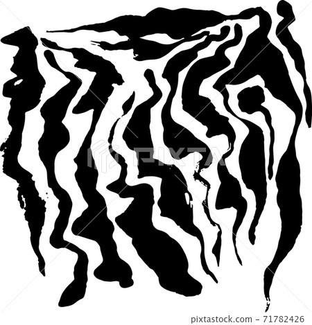Vector illustration zebra print pattern. White and black hand drawn background. 71782426