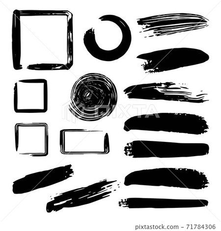 Vector abstract black brush strokes and frames... - Stock Illustration ...