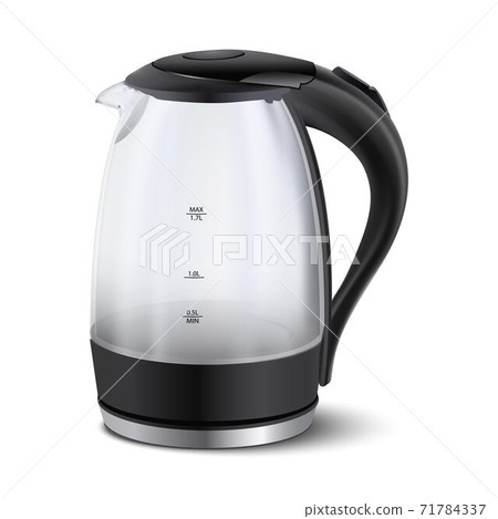 3d realistic vector electric teapot for coffee or morning tea beverage. 3d realistic vector electric teapot for coffee or morning tea beverage. 71784337