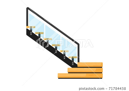 Office staircase. Isolated office wooden staircase 71784438