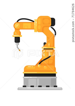 Robotic arm welder. Isolated robotic arm machine 71784626