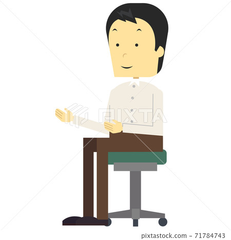 man sitting on a chair 71784743