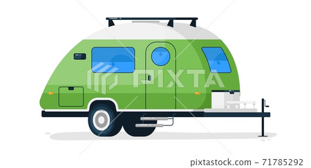 Small RV trailer. Isolated camper vehicle 71785292