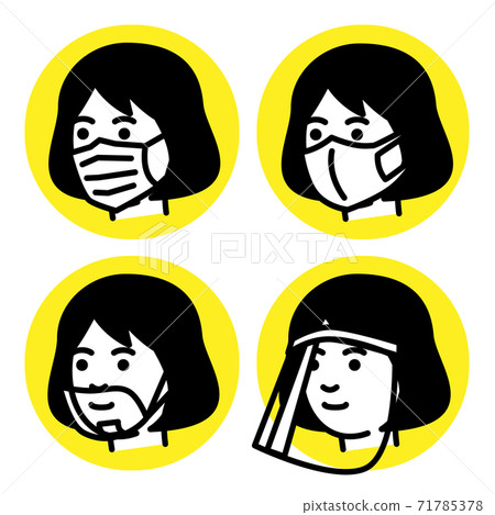 Two masks, a mouse shield and a face shield woman Two masks, a mouse shield and a face shield woman 71785378