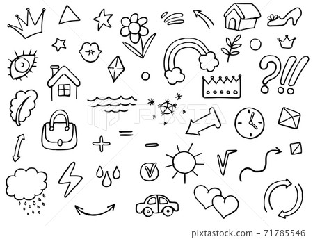 Doodle highlight, sticker element icon set 71785546