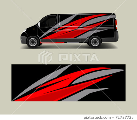 Cargo van decal with green wave shapes , truck and car wrap vector, Graphic abstract stripe designs for wrap branding vehicle Cargo van decal with green wave shapes , truck and car wrap vector, Graphic abstract stripe designs for wrap branding vehicle 71787723