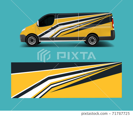 graphic abstract racing designs for vehicle Sticker vinyl wrap. Car decal vector 71787725