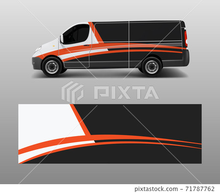 graphic abstract racing designs for vehicle Sticker vinyl wrap. Car decal vector 71787762