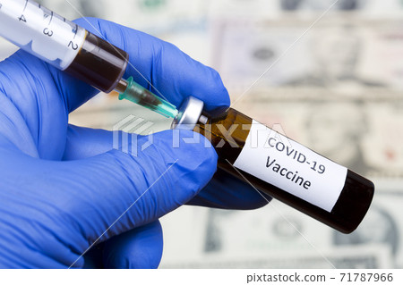 Vaccine against Covid-19 on the background of American Dollars 71787966