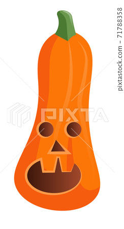 Isolated screaming Jack-O-Lantern pumpkin on white 71788358