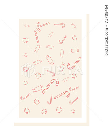 Christmas greeting card with candy cane and snack 71788464