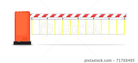 Closed barrier gate isolated on white background 71788495