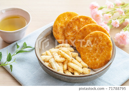 Peanut rice cracker and soy sauce rice cracker Peanut rice cracker and soy sauce rice cracker 71788795