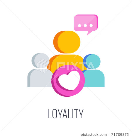 Loyality brand icon. Loyal consumer. Regular customer. Loyality brand icon. Loyal consumer. Regular customer. 71789875