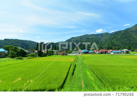 Scenery from the Tadami Line train window from Aizu-Kawaguchi Station to Aizu Station Scenery from the Tadami Line train window from Aizu-Kawaguchi Station to Aizu Station 71790288