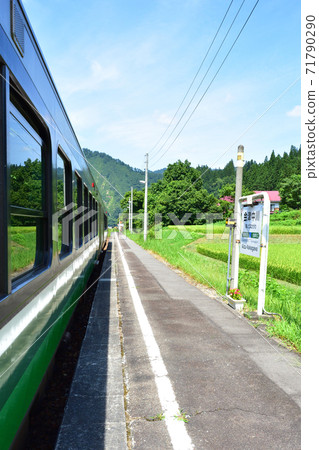 Scenery from the Tadami Line train window from Aizu-Kawaguchi Station to Aizu Station Scenery from the Tadami Line train window from Aizu-Kawaguchi Station to Aizu Station 71790290