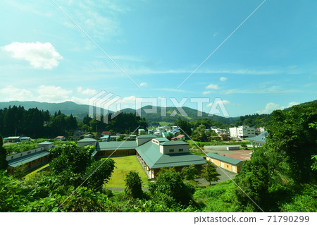 Scenery from the Tadami Line train window from Aizu-Kawaguchi Station to Aizu Station Scenery from the Tadami Line train window from Aizu-Kawaguchi Station to Aizu Station 71790299