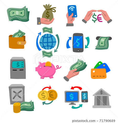 finance and banking color icons finance and banking color icons 71790689