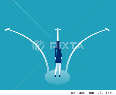 The back business person standing in front of forked ways. Business direction concept 71791530