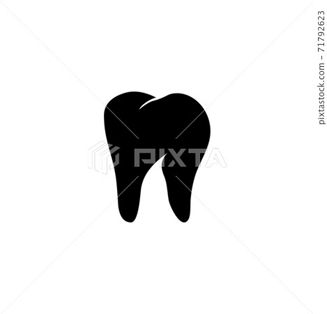 Healthy Human Tooth, Stomatology. Flat Vector Icon illustration. Simple black symbol on white background. Healthy Human Tooth, Stomatology sign design template for web and mobile UI element. 71792623
