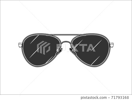 Vintage monochrome detailed sunglasses illustration. Isolated vector template Vintage monochrome detailed sunglasses illustration. Isolated vector template 71793168