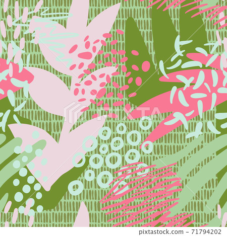 Floral repeat pattern. Cut out flat design. - Stock Illustration ...