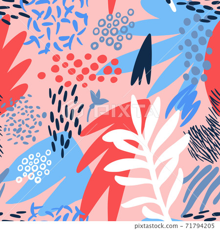 Floral repeat pattern. Cut out flat design. - Stock Illustration ...