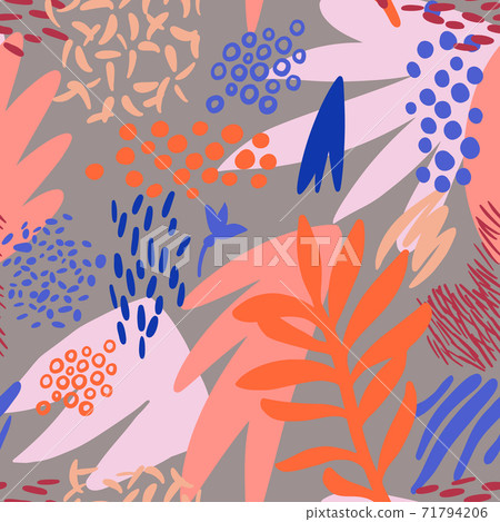 Floral repeat pattern. Cut out flat design. - Stock Illustration ...