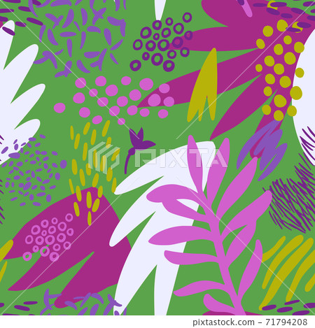 Floral repeat pattern. Cut out flat design. - Stock Illustration ...