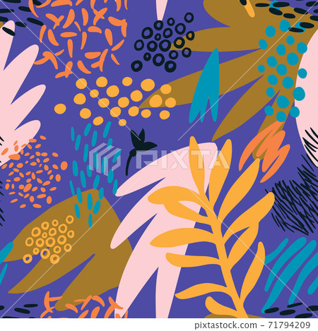 Floral repeat pattern. Cut out flat design. - Stock Illustration ...