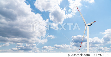 Wind turbine in blue sky Wind turbine in blue sky 71797102