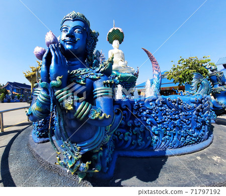Blue temple Wat Rong Seur Ten Temple in Chiang Rai, Thailand. Blue temple Wat Rong Seur Ten Temple in Chiang Rai, Thailand. 71797192