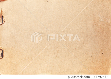 Texture of beige old paper with rust clip, crumpled background. Texture of beige old paper with rust clip, crumpled background. 71797318