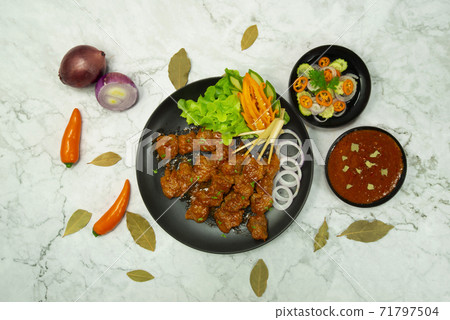 Beef Satay Skewers Sate Daging Indonesian Food Beef Satay Skewers Sate Daging Indonesian Food 71797504