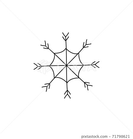 Vector hand drawn doodle sketch black snowflake Vector hand drawn doodle sketch black snowflake 71798621