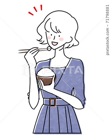 女人吃的插圖 女人吃的插圖 71798881