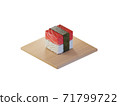 3d square tuna sushi isometric concept 71799722
