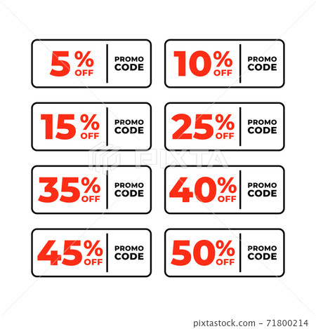 Promo code tag. Promotion code sign isolated on white background. 71800214