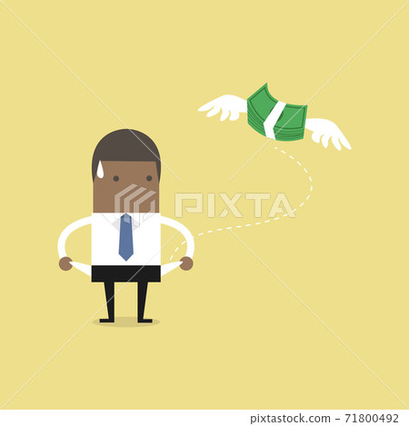 African businessman has no money vector. 71800492
