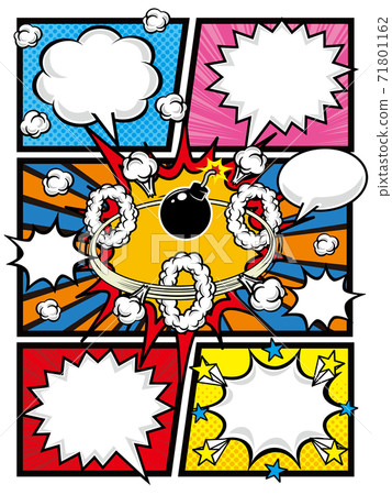 漫畫風格的井噴素材 71801162