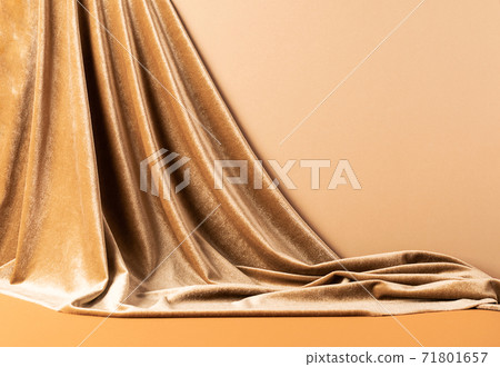 Abstract modern podium background with trendy draped velvet fabric Abstract modern podium background with trendy draped velvet fabric 71801657
