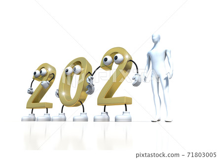 2021年的新年賀卡材料（年度）。 2021年的圖像作為字符。您可以組合照片並以有趣的方式處理它們。 71803005