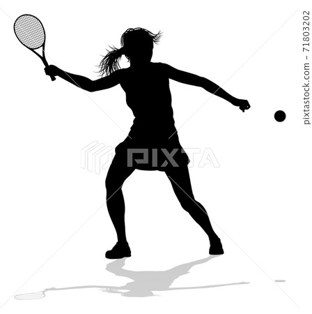 Tennis Silhouette Sport Player Woman Tennis Silhouette Sport Player Woman 71803202