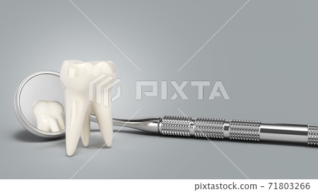 concept of hidden tooth in dental mirror 3d render on grey gradient concept of hidden tooth in dental mirror 3d render on grey gradient 71803266
