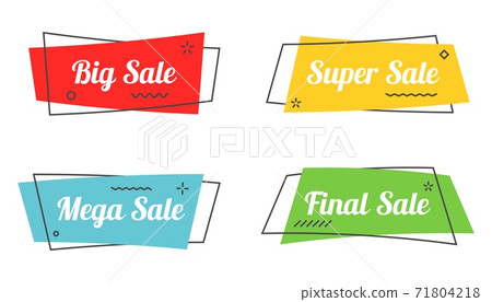 Sale geometric banner. Modern flat promo fremes. Trendy discount template 71804218
