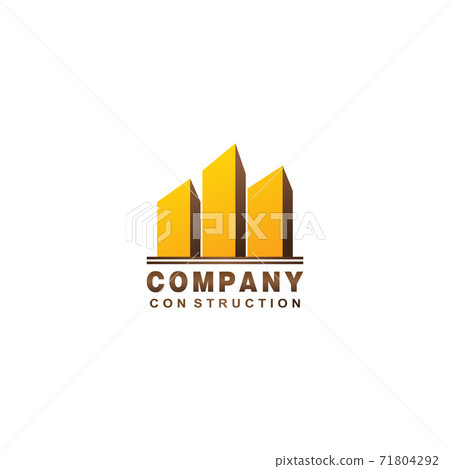 Real Estate Logo Design Template, Gold Buildings Logo Concept Real Estate Logo Design Template, Gold Buildings Logo Concept 71804292