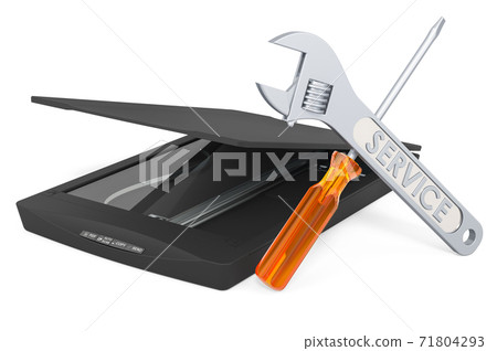 Service and repair of scanner, 3D rendering Service and repair of scanner, 3D rendering 71804293