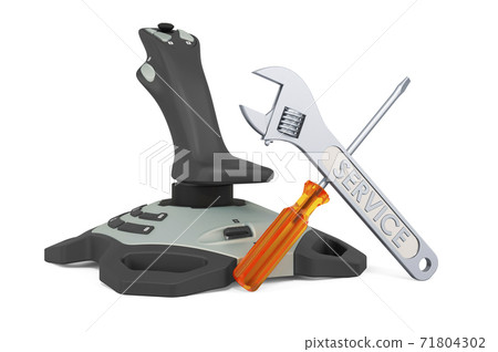 Service and repair of joystick, 3D rendering 71804302